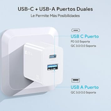 Cargador 1Hora 20W GAR162 – Doble Puerto USB-A + USB-C – Carga Rápida