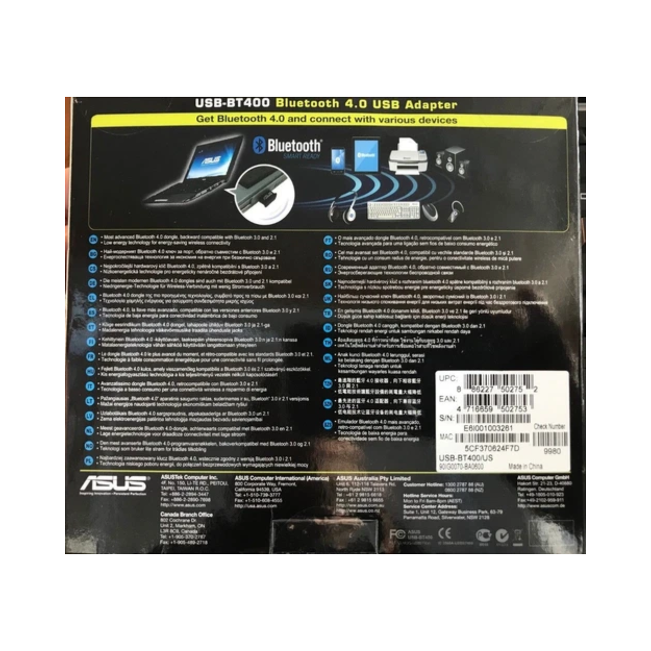 Adaptador Mini Bluetooth ASUS USB BT400