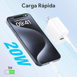 Cargador 1Hora GAN 20 W con cable 1 m Tipo C