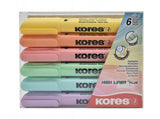 MARCADOR KORES HIGH LINER PLUES PASTEL 6 PZS