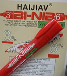 MARCADOR PERMANENTE HAIJIAV BI-NIB ROJO DOBLE PUNTA PZA