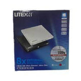 LECTOR DE DVD EXTERNO LITEON  Negro, USB 2.0, 8x, 8x, DVD Super Multi