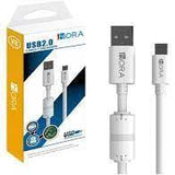 CABLE USB V8 CARGA RAPIDA Y DATOS 1HORA NEGRO Y BLANCO