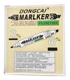 CAJA MARCADOR PERMANENTE DONGCAI MARLKER NEGRO DOBLE PUNTA 12 PZAS