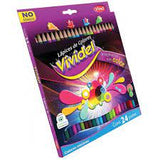 CAJA DE COLORES VIVIDEL CON 24 PZS LARGOS REDONDOS DE 4 MM 19gr