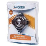 CONCENTRADOR MINI HUB MANHATTAN USB 4 PTOS NEGRO