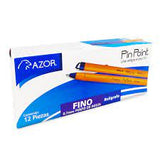 CAJA BOLIGRAFO AZOR PIN POINT AZUL DE PUNTO FINO 0.7 MM PUNTO AGUJA 12 PZS 8.3gr