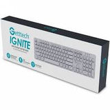 TECLADO BLANCO BACKLIGHT USB GETTTECH MULTIMEDIA IGNITE GTI-28201G